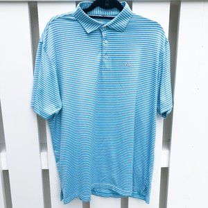 Rhoback Blue & White Striped Golf Polo (Rare/Discontinued Print)